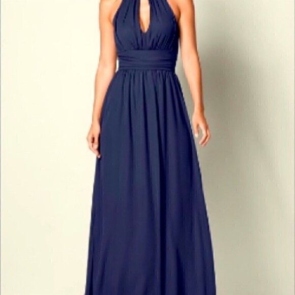 Venus Maxi Blue Navy Y89543-2-MTBL KEY HOLE DETAIL DRESS - Dress size 2 - Picture 13 of 13